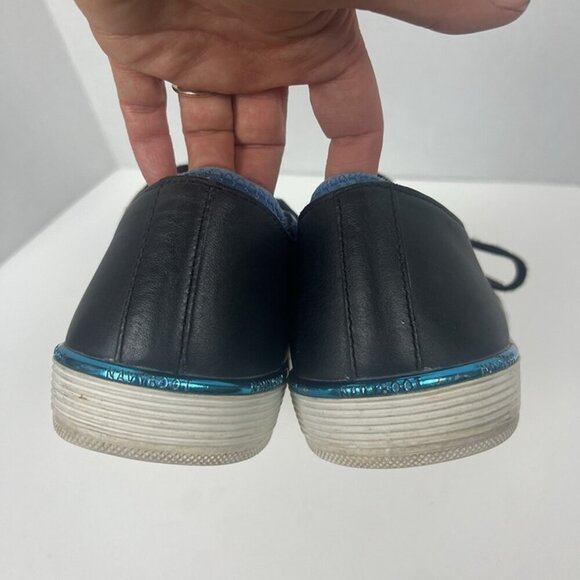 Navyboot Mens Casual Shoes Navy Blue‎ Leather Sneakers EU 41 US 8 Built in Sock - Picture 6 of 8